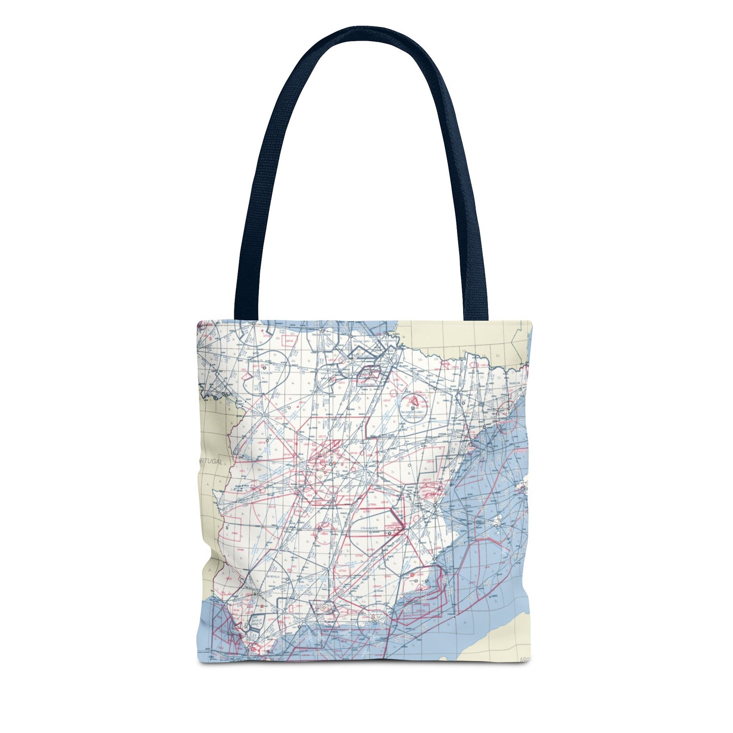 ✈ Aviation Chart Tote Bag – Spain Air Navigation Map Design