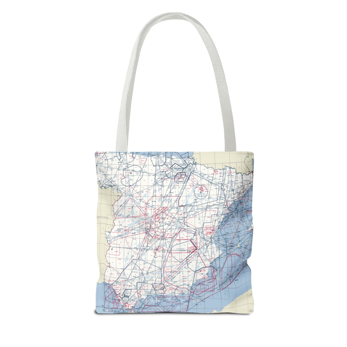 ✈ Aviation Chart Tote Bag – Spain Air Navigation Map Design