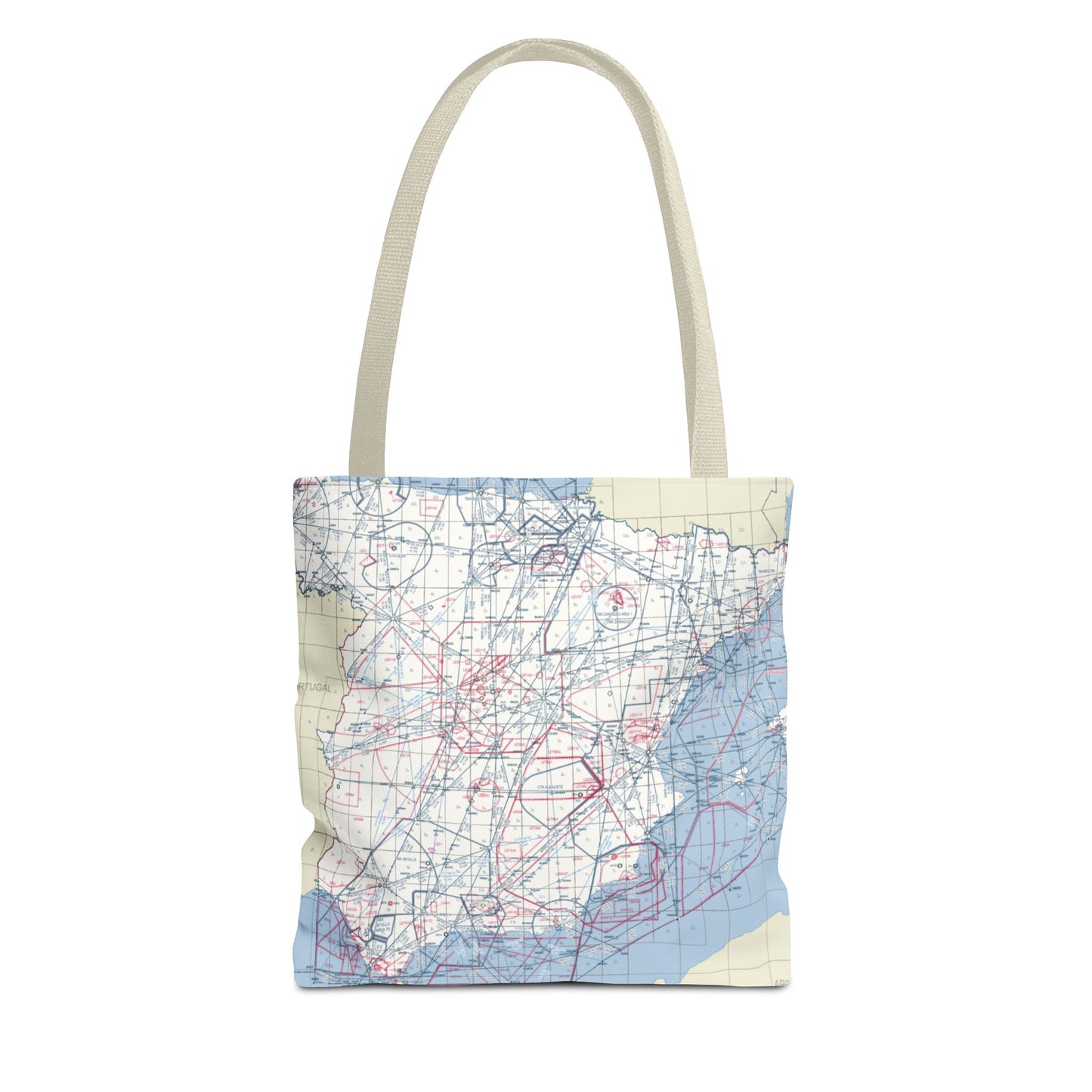 ✈ Aviation Chart Tote Bag – Spain Air Navigation Map Design