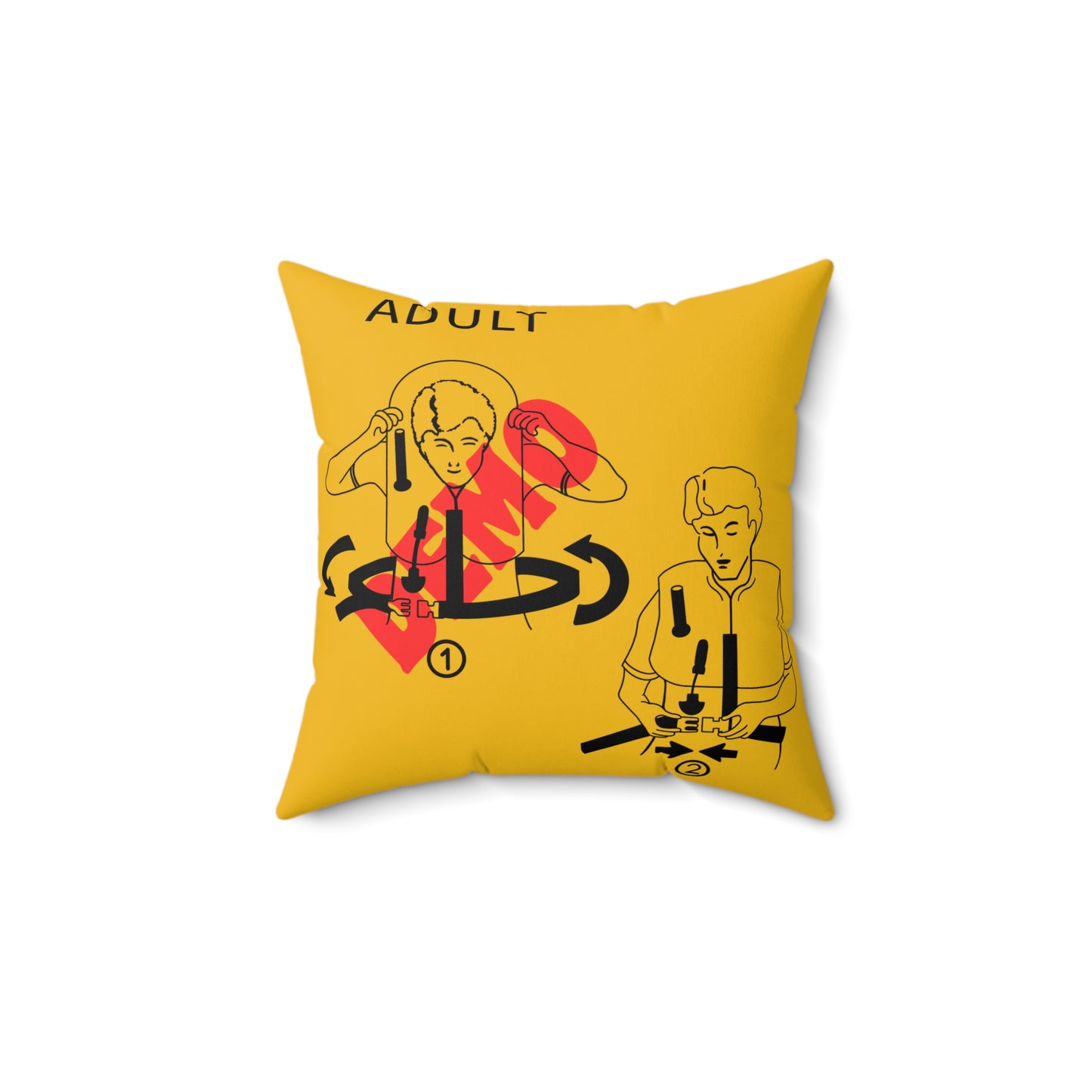 ✈ Lifevest Safety Demo Cushion – Step-by-Step Instructions on Both Sides