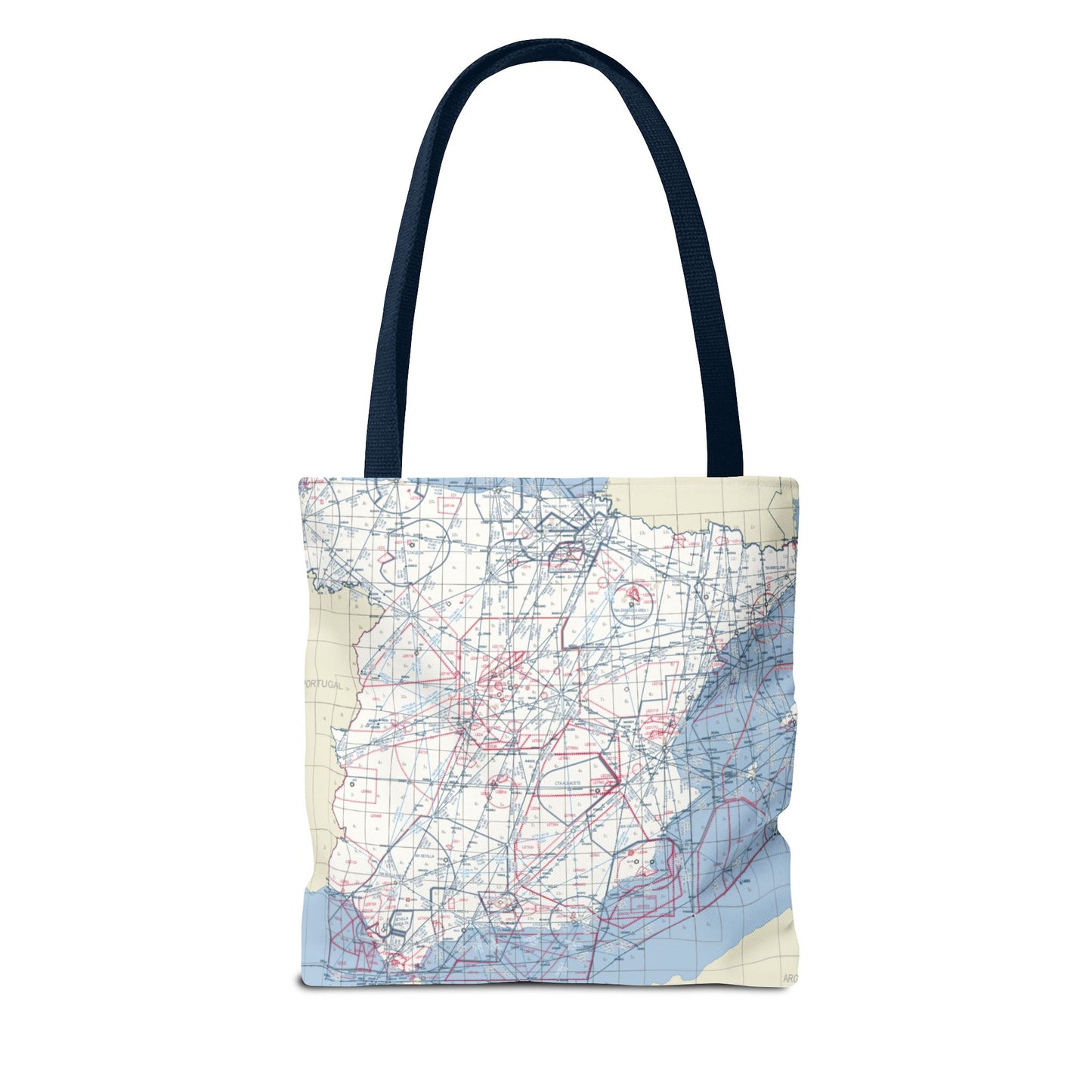 ✈ Aviation Chart Tote Bag – Spain Air Navigation Map Design