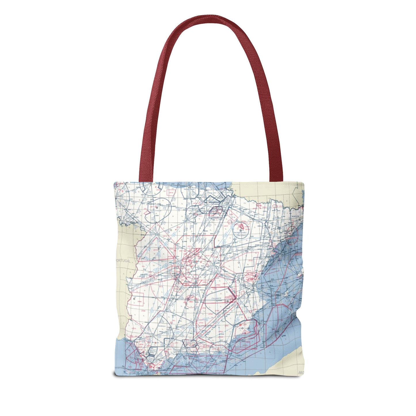 ✈ Aviation Chart Tote Bag – Spain Air Navigation Map Design