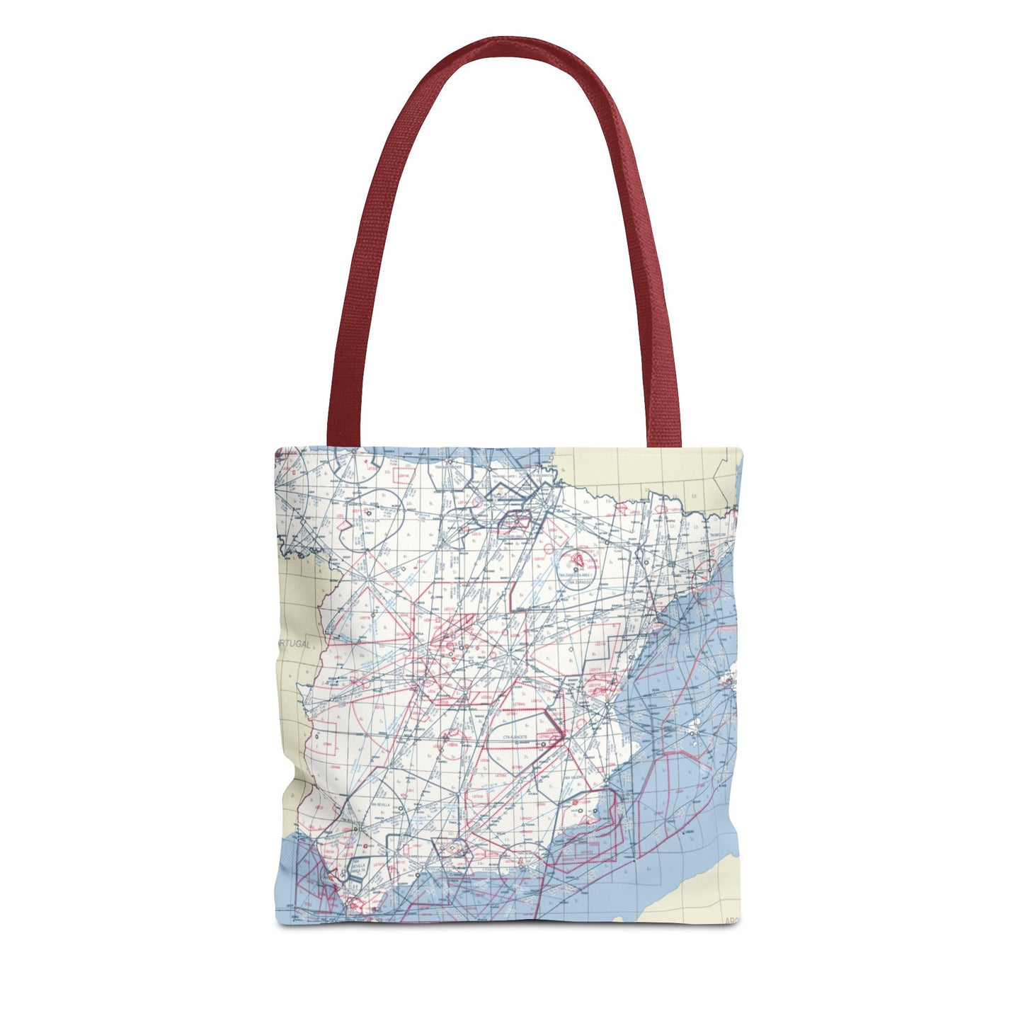 ✈ Aviation Chart Tote Bag – Spain Air Navigation Map Design