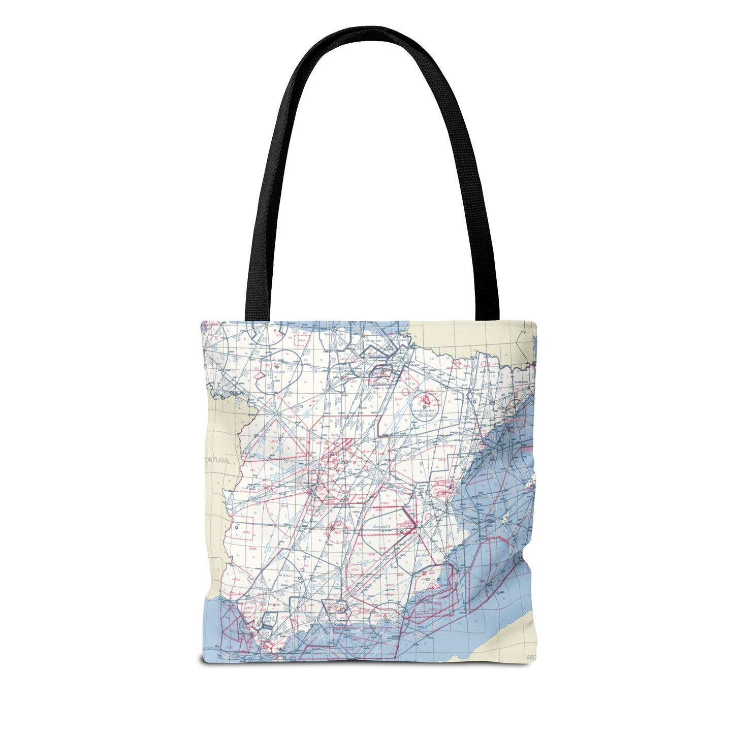 ✈ Aviation Chart Tote Bag – Spain Air Navigation Map Design