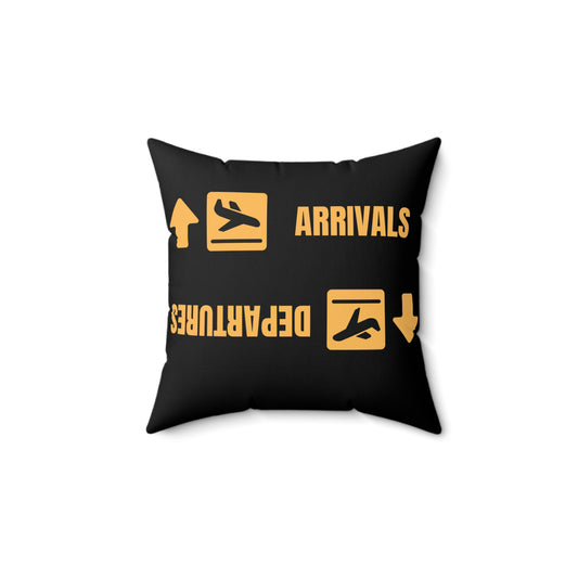 ✈ Airport Departure & Arrival Sign Cushion – Aviation-Inspired Home Decor