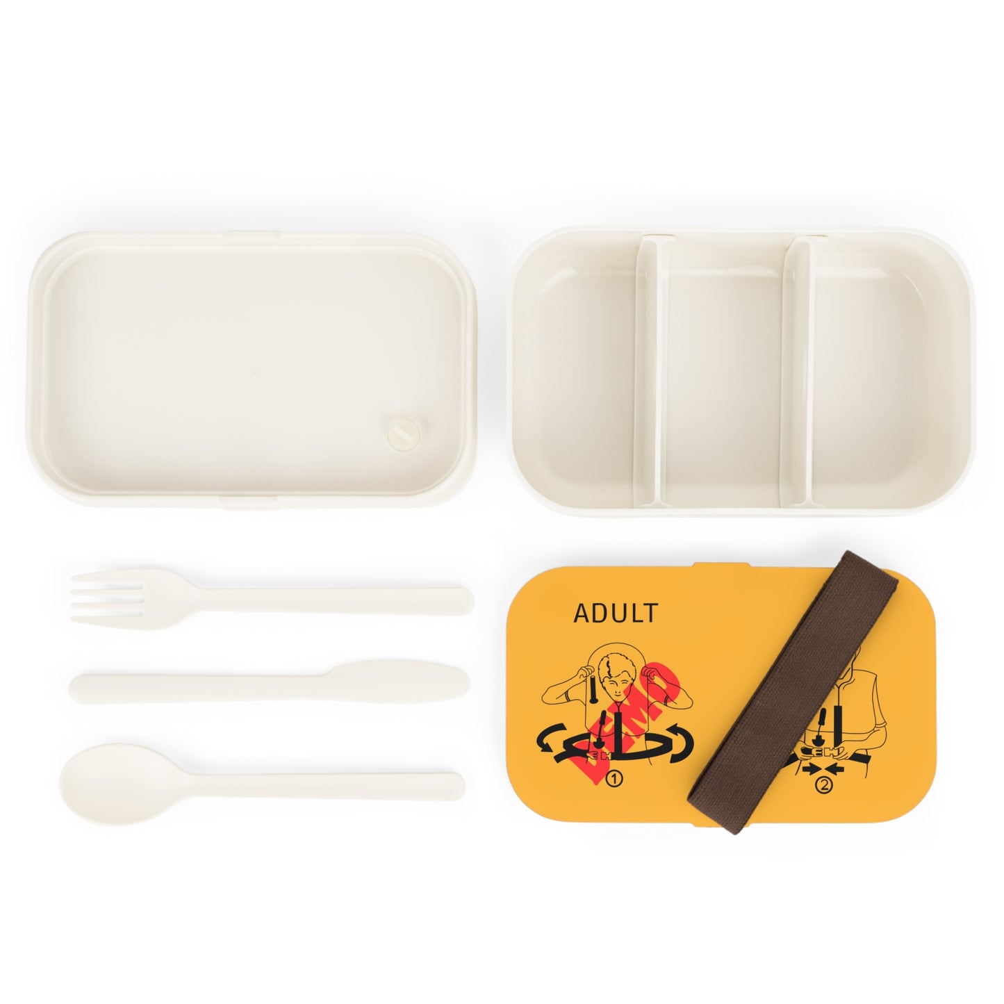 ✈ Lifevest-Inspired Lunch Box – Complete Meal Kit with Reusable Cutlery and Wooden Tray